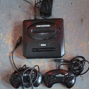 SEGA Genesis Black Console with Controllers (NEEDS VIDEO CABLE)
